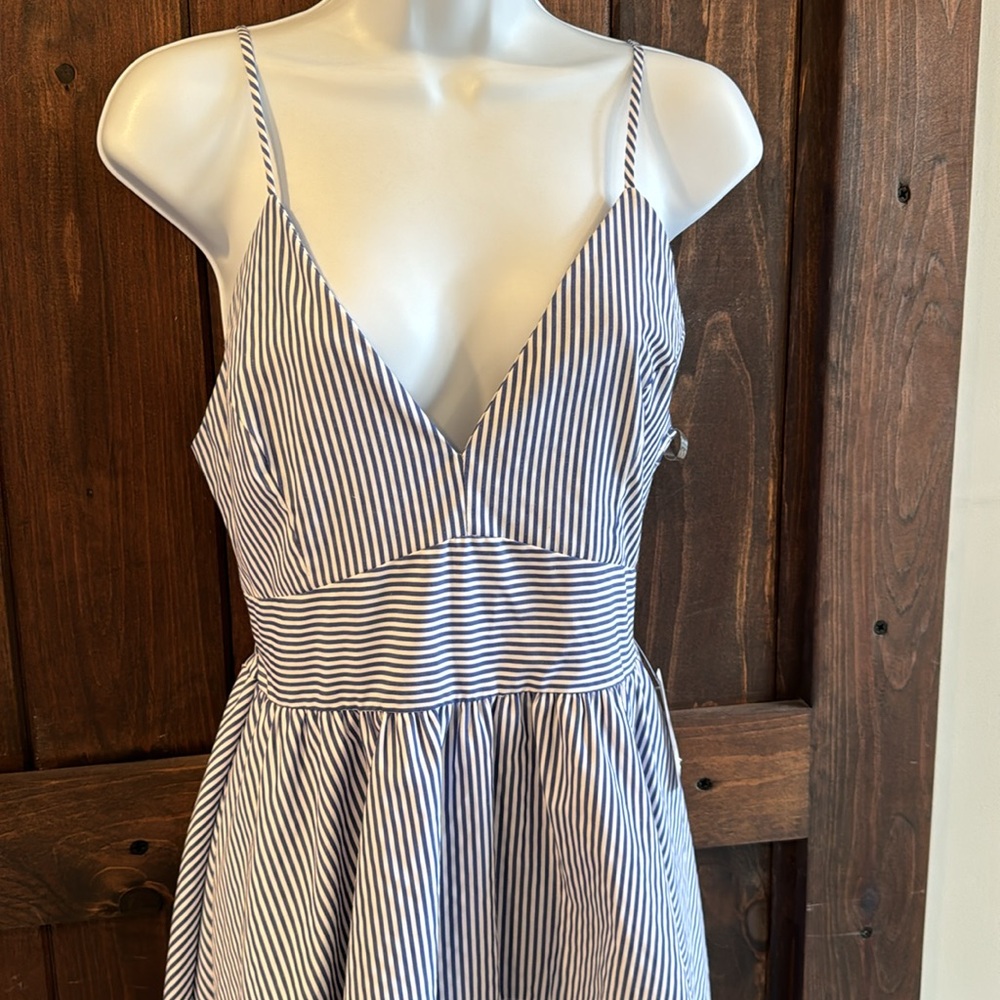 Blue and white striped high-low strappy sundress - Women's size Medium - Picture 2 of 9